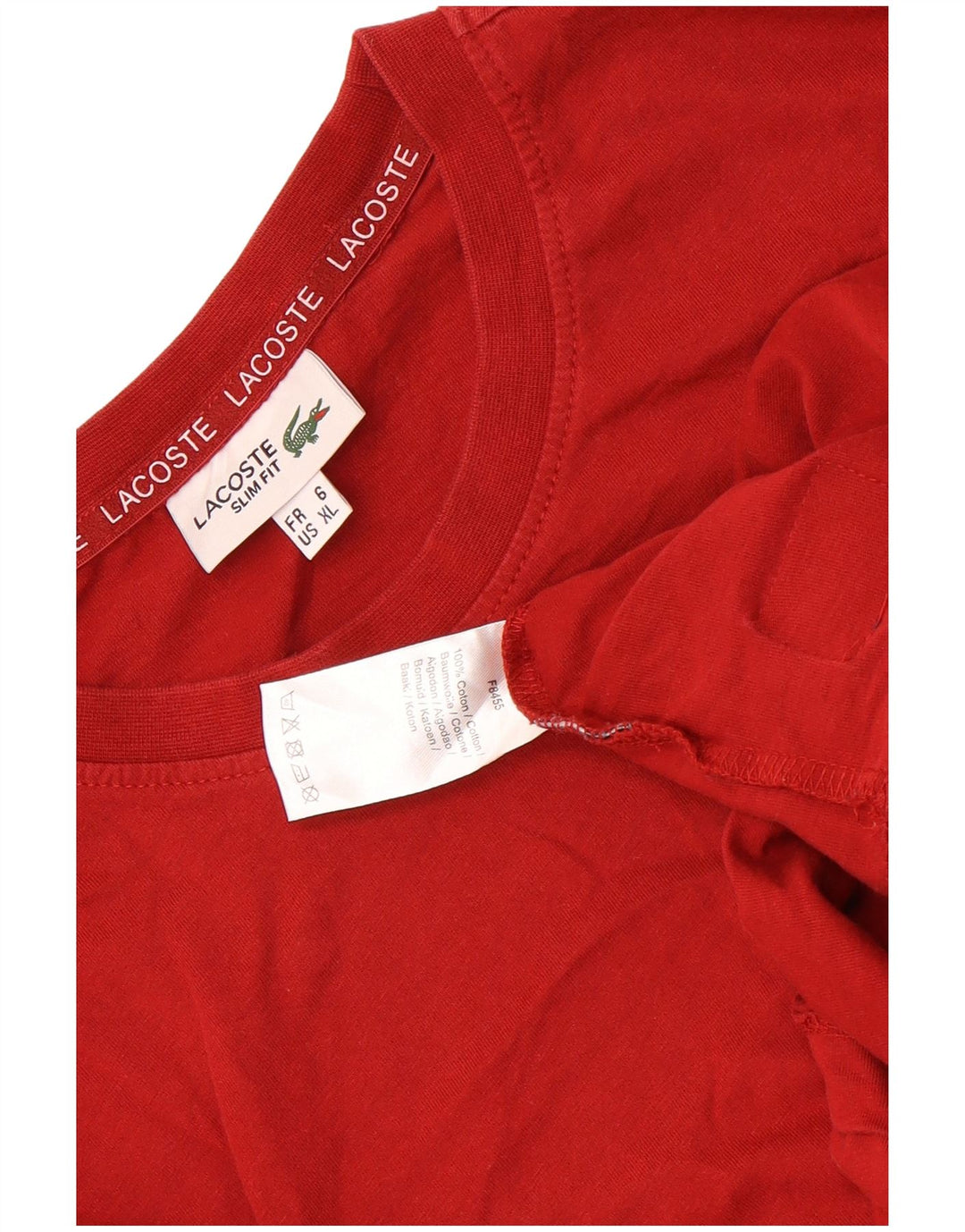 Lacoste muška majica kratkih rukava, veličina 6 XL, crveni pamuk
