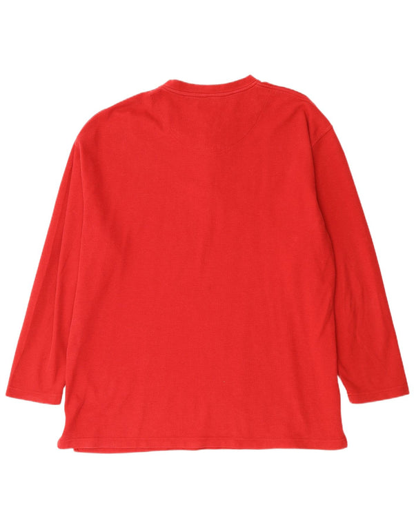 IZOD Mens Sleepwear Top Long Sleeve XL Red Cotton