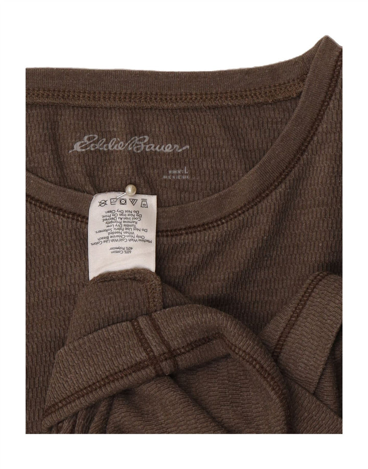 EDDIE BAUER Womens Top Long Sleeve UK 16 Large Brown Cotton Vintage Eddie Bauer and Second-Hand Eddie Bauer from Messina Hembry 