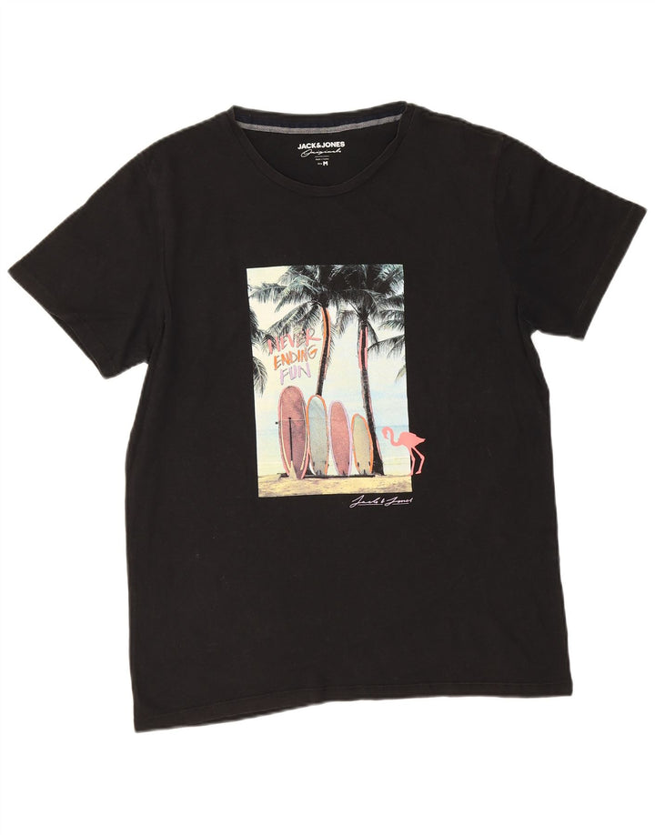 Jack & Jones muška grafička majica srednje crna