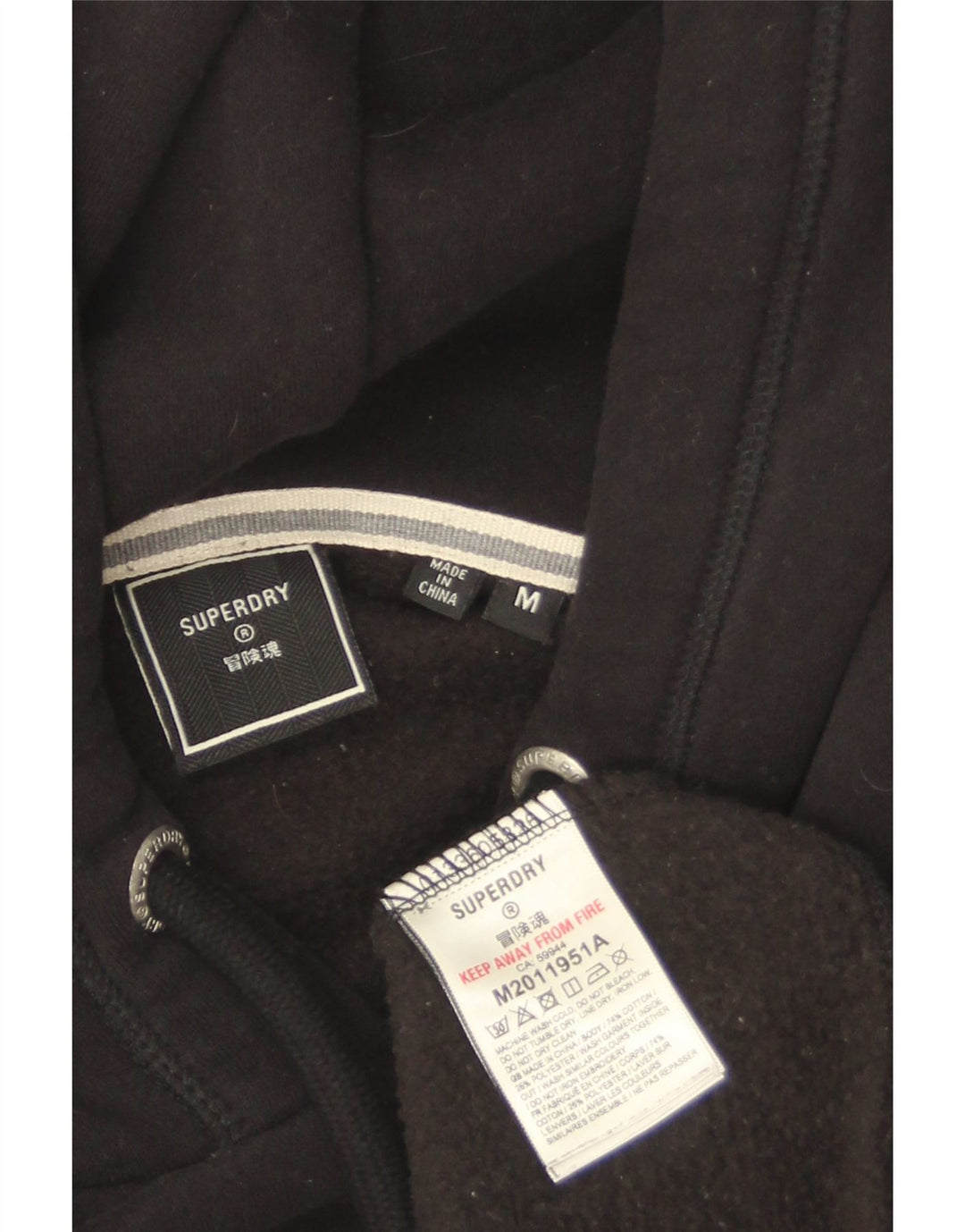 SUPERDRY muška majica s kapuljačom Srednje crni pamuk