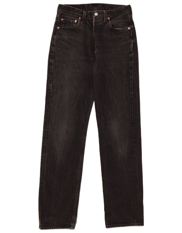 Levi's ženske ravne traperice visokog struka 501 W31 L34 crni pamuk