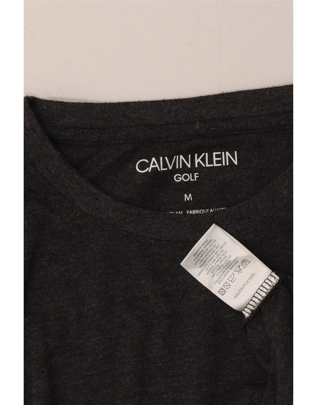 CALVIN KLEIN Mens T-Shirt Top Medium Grey Polyester Vintage Calvin Klein and Second-Hand Calvin Klein from Messina Hembry 