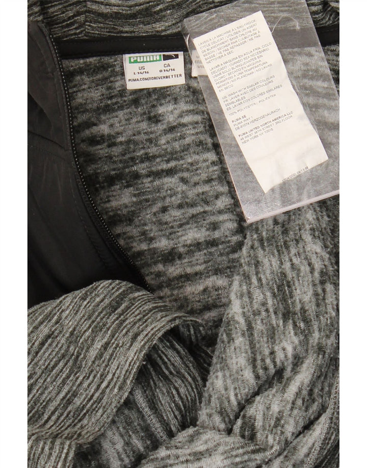 PUMA pulover s kapuljačom s patentnim zatvaračem za dječake 14-15 godina veliki sivi poliester u boji