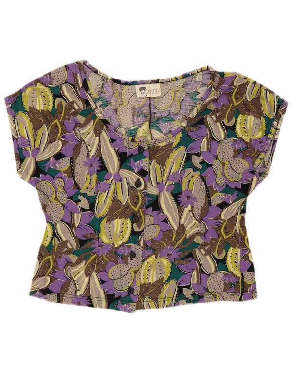 Vanita Womens Crop Shirt Blouse UK 14 Large Multicoloured Floral