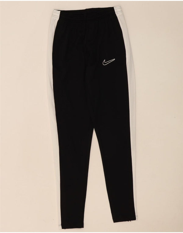 Nike Womens Dri Fit Tracksuit Trousers UK 6 XS Black Colourblock