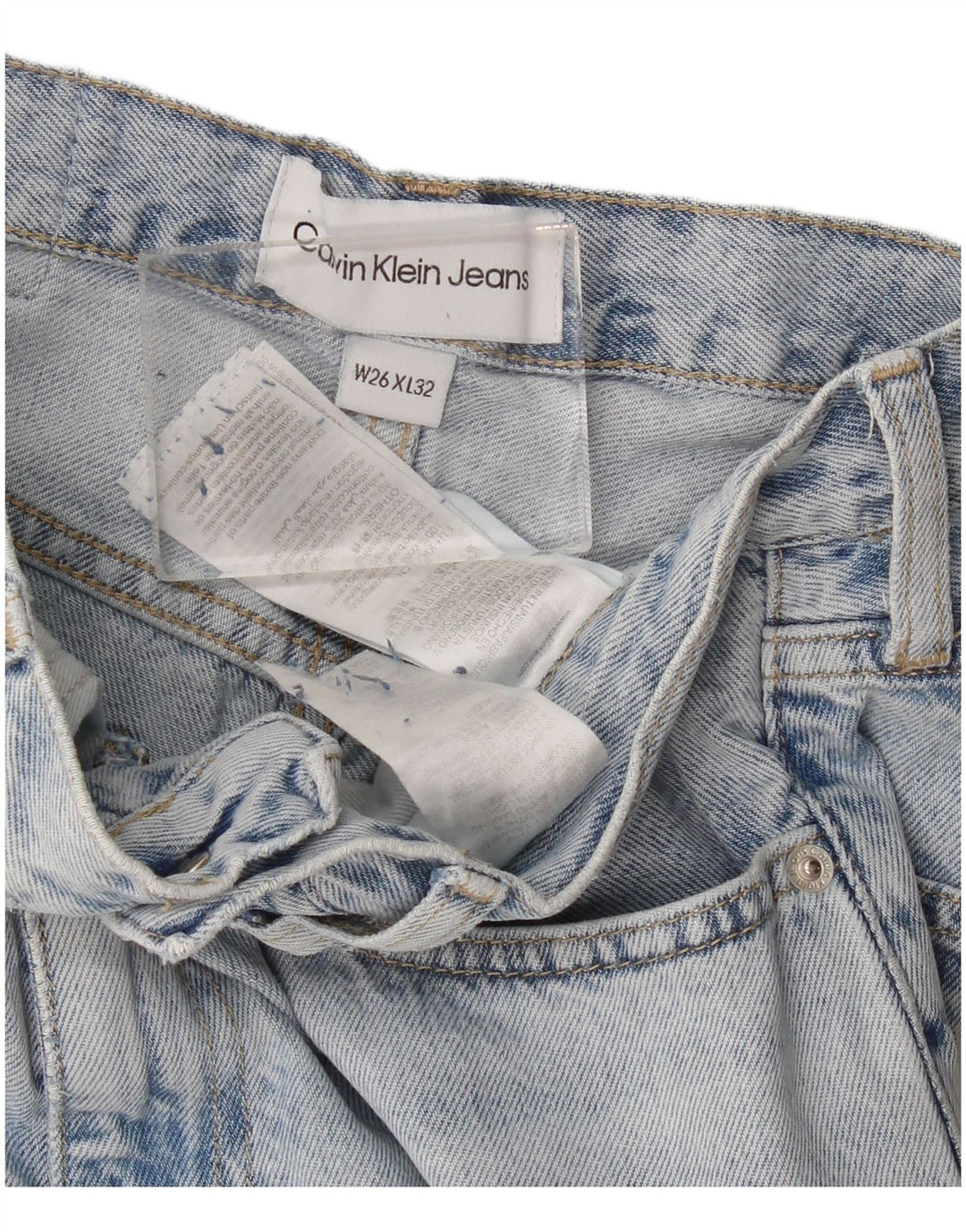 Calvin Klein ženske široke traperice W26 L32 plavi pamuk
