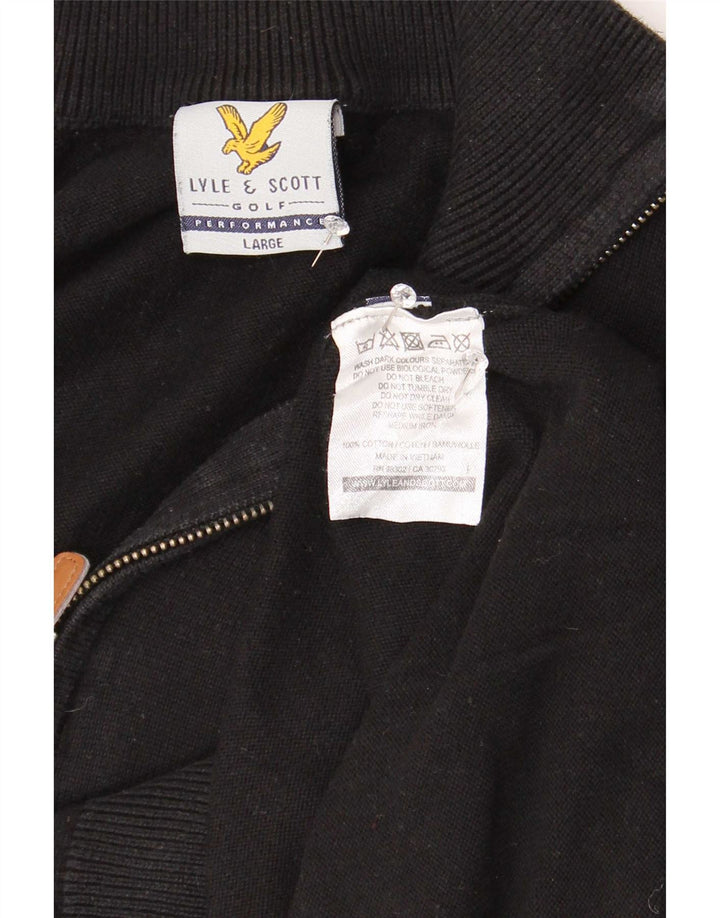 Lyle & Scott muški pulover s izrezom i velikim crnim pamukom