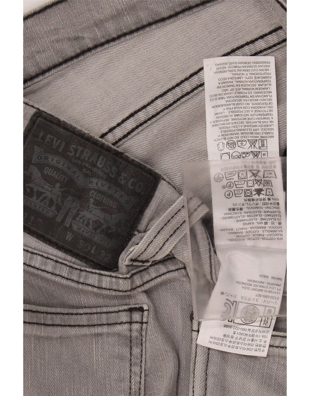 LEVI'S Ženske 511 uske traperice W30 L32 Sivi pamuk