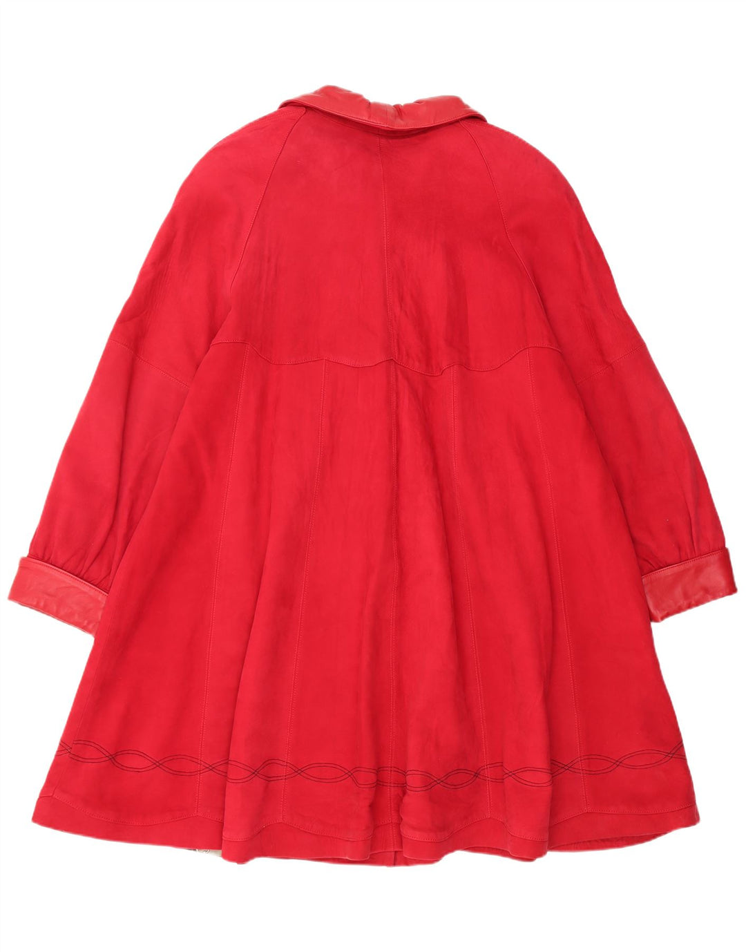 Vintage ženski preveliki kaput od antilop kože UK 14 srednje crvene kože