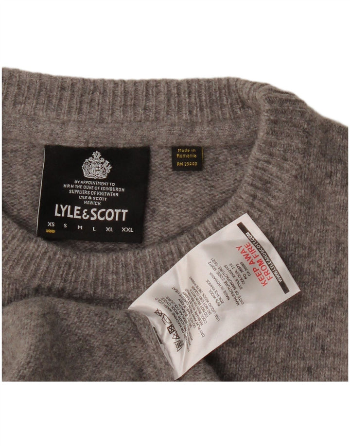 Lyle & Scott muški džemper s okruglim izrezom XS siva vunena