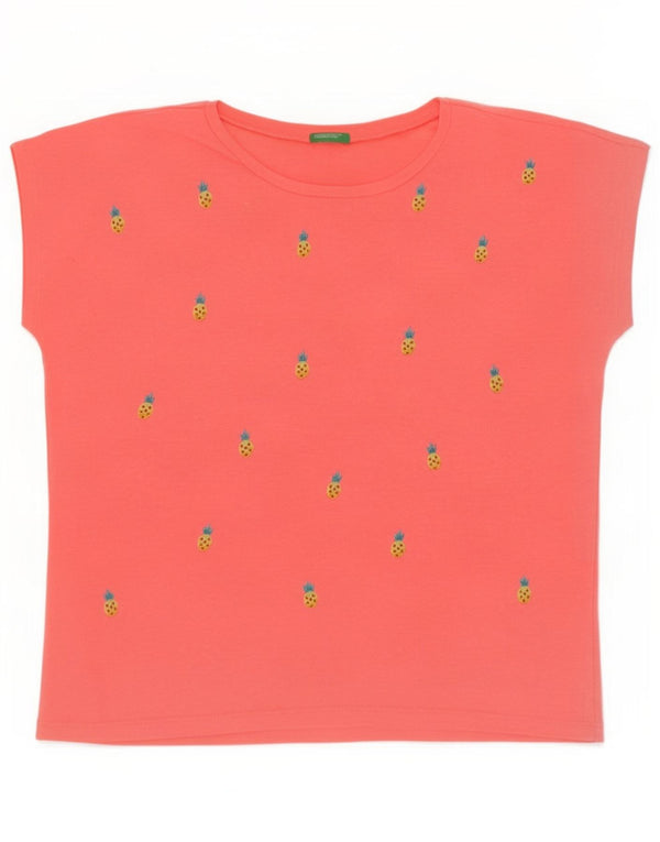 Benetton ženska majica kratkih rukava s grafičkim motivima UK 14 srednje ružičasta