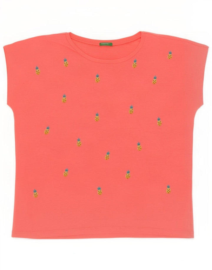 Benetton ženska majica kratkih rukava s grafičkim motivima UK 14 srednje ružičasta