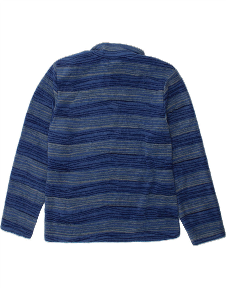 EDDIE BAUER Boys Fleece Jacket 7-8 Years Small Blue Striped Polyester Vintage Eddie Bauer and Second-Hand Eddie Bauer from Messina Hembry 