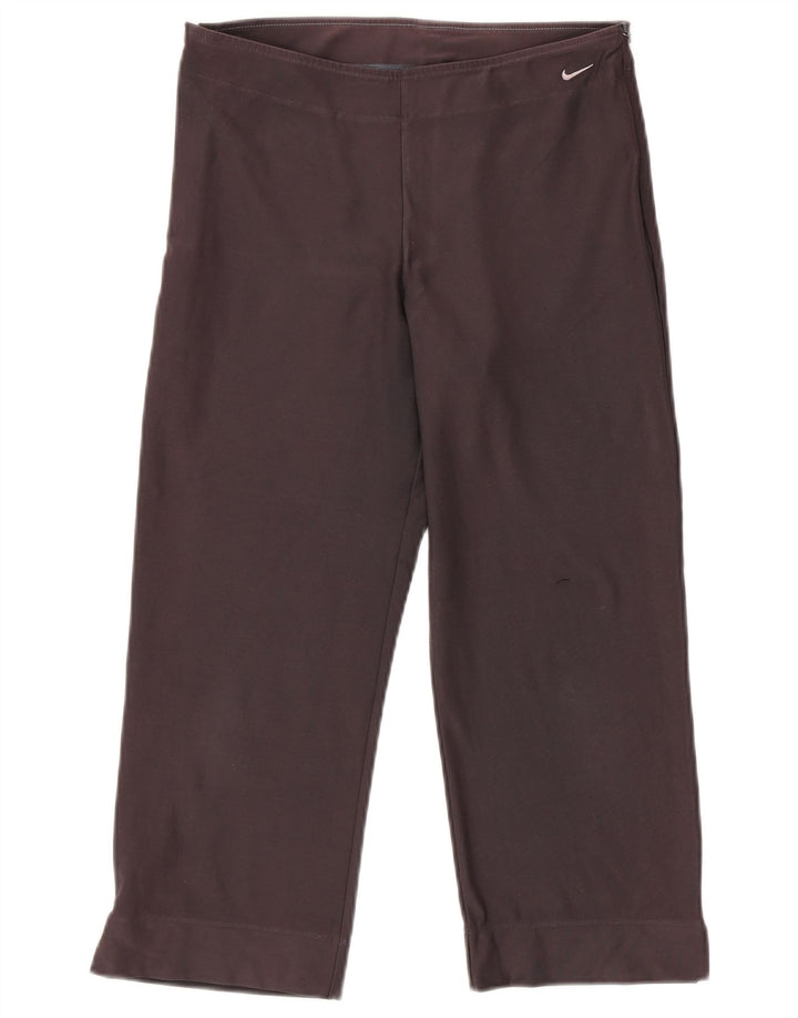 NIKE Ženske Dri Fit Capri Trenirke Hlače UK 12/14 Large Grey Cotton