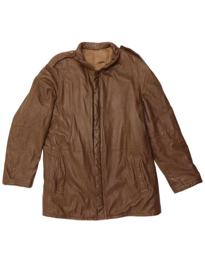 Vintage muška vojna kožna jakna UK 42 XL kaki koža