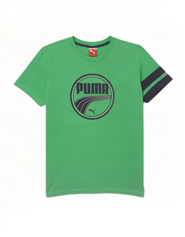 Puma muška majica kratkih rukava s grafičkim motivima, mali zeleni pamuk u blokovima boja