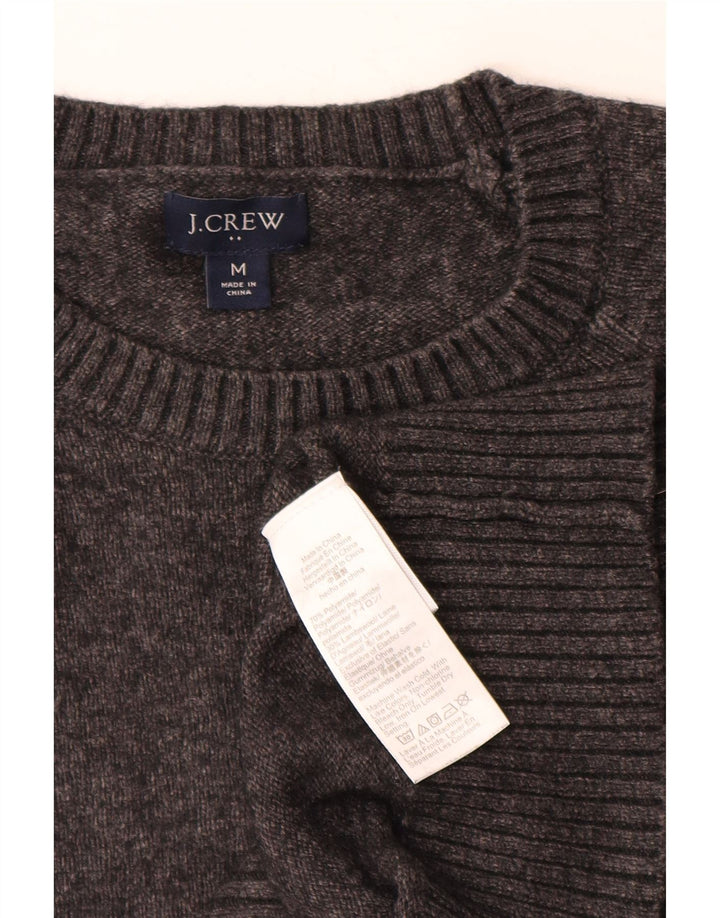 J. CREW Muški džemper s okruglim izrezom srednje sivi pjegavi poliamid