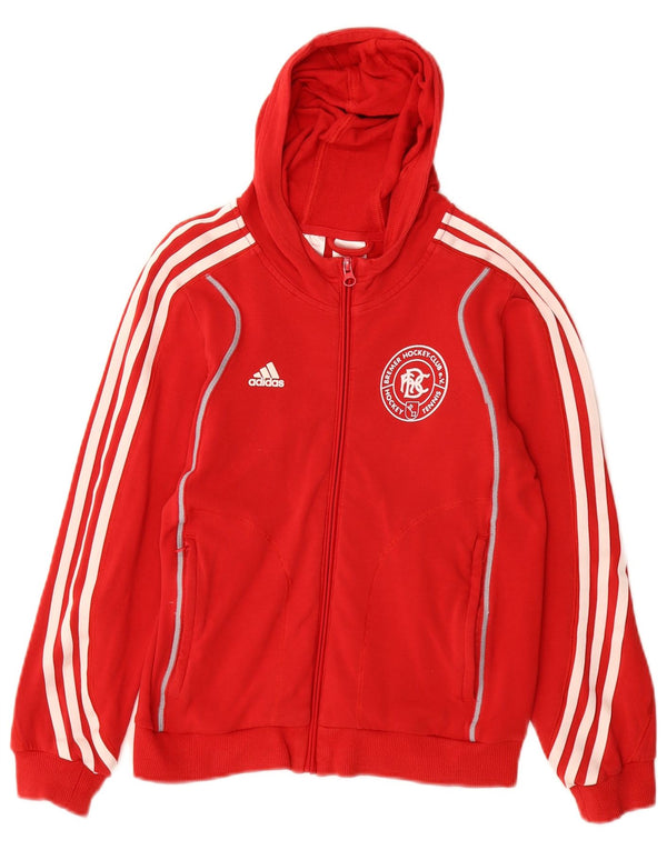 Adidas pulover s kapuljačom s patentnim zatvaračem za dječake 9-10 godina, crveni pamuk