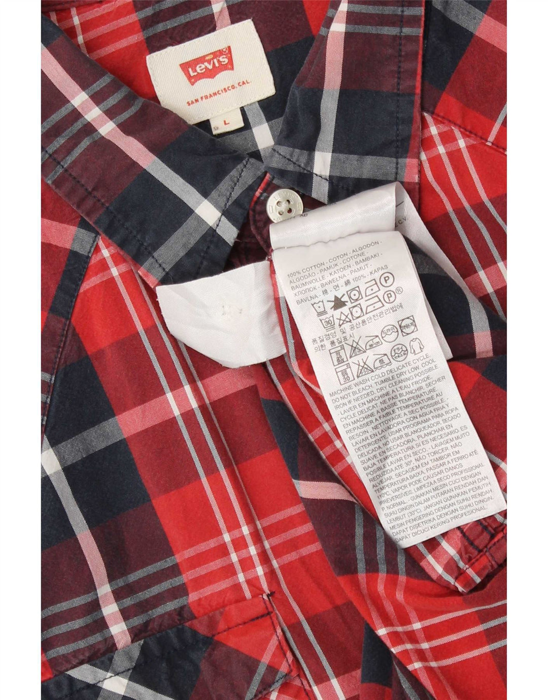 Levi's muška košulja kratkih rukava, veliki crveni karirani pamuk