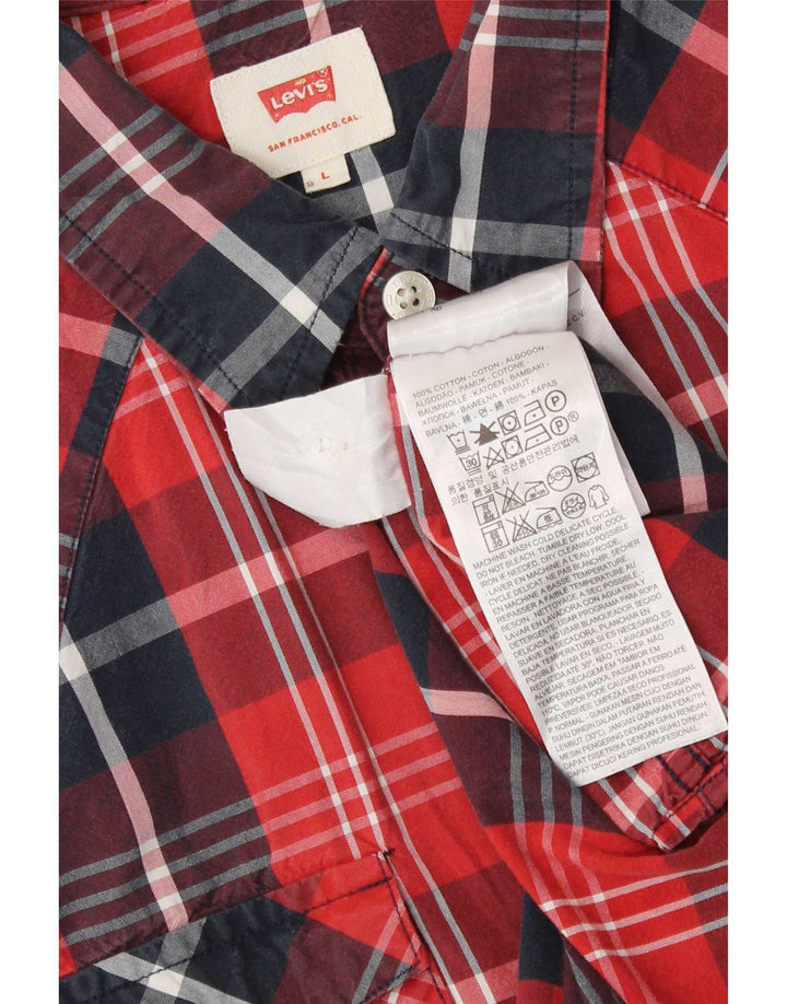 Levi's muška košulja kratkih rukava, veliki crveni karirani pamuk
