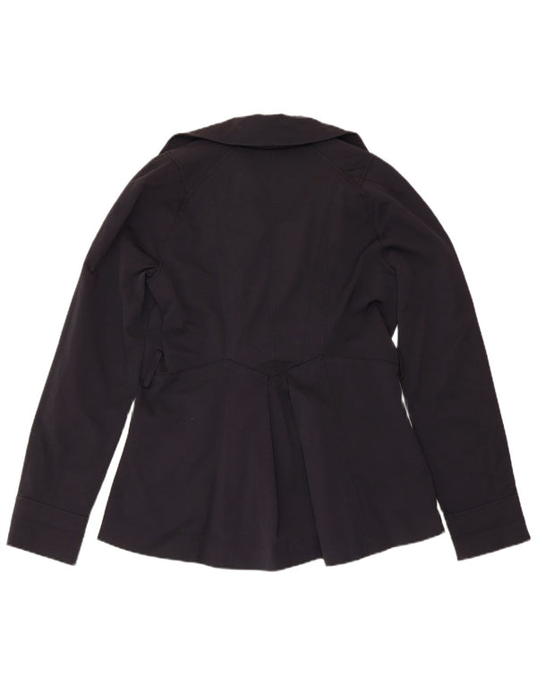 ZARA ženski graškasti kaput UK 12 srednje tamnoplavi pamuk