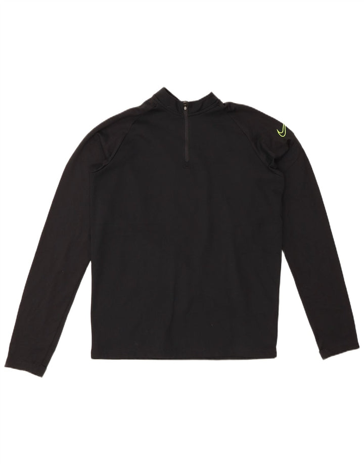 NIKE Boys Dri Fit Graphic Pulover Trenirka Top 13-14 Years XL Black