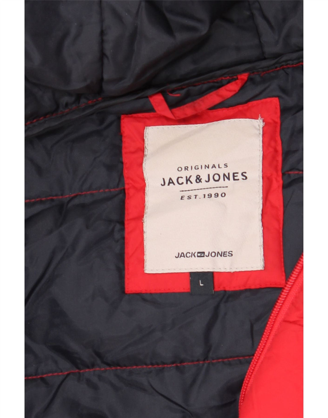 JACK & JONES Muška podstavljena jakna s kapuljačom UK 40 velika crvena