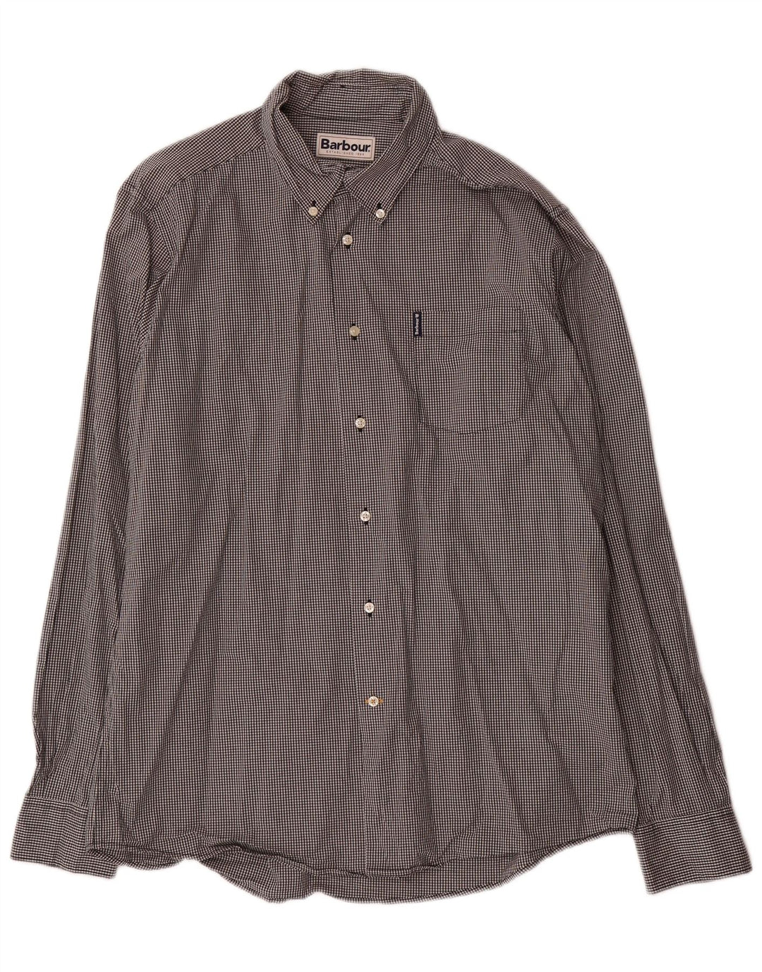 Barbour muška krojena košulja velikog crnog gingham pamuka