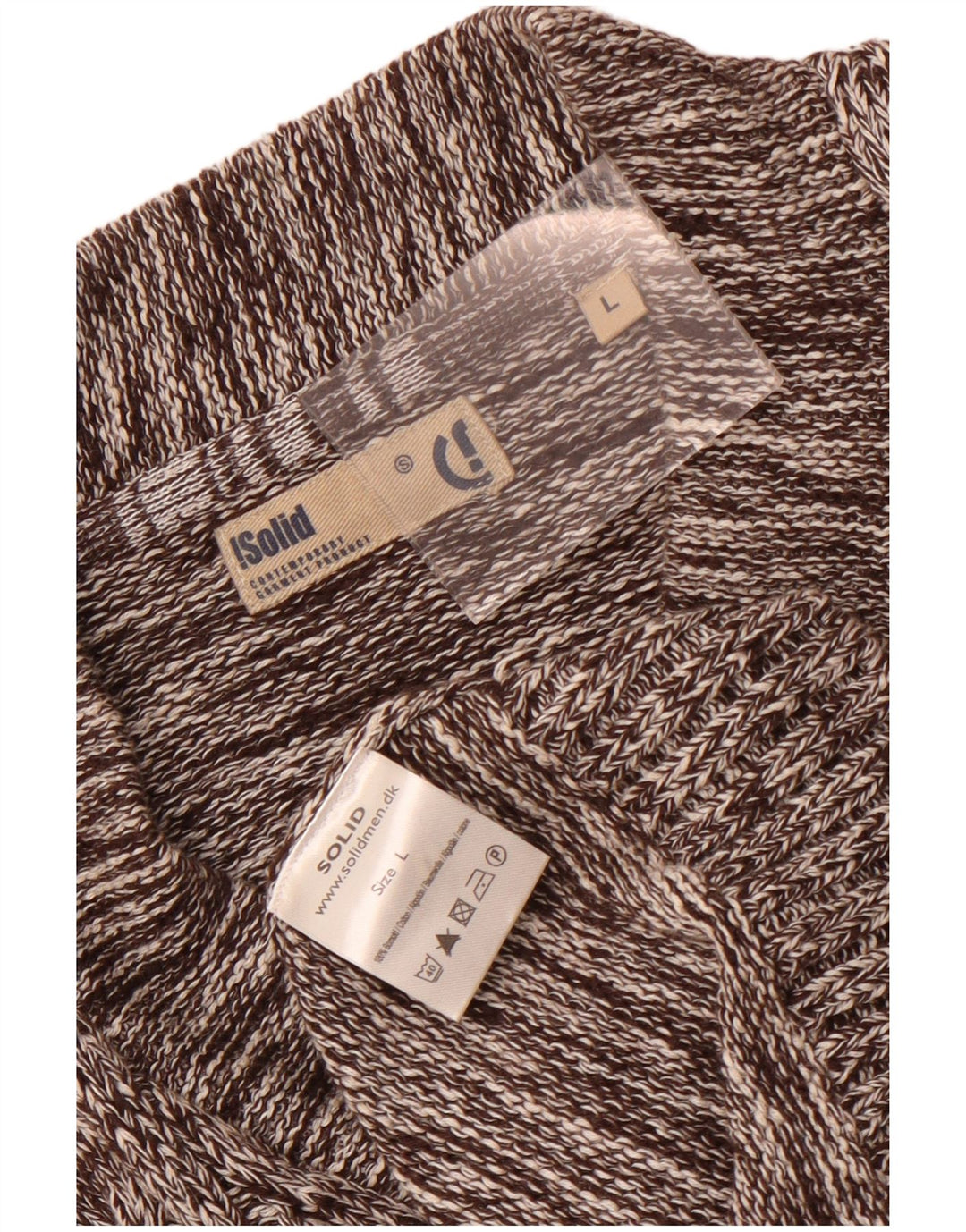 Vintage muški kardigan pulover od velikog smeđeg flekastog pamuka