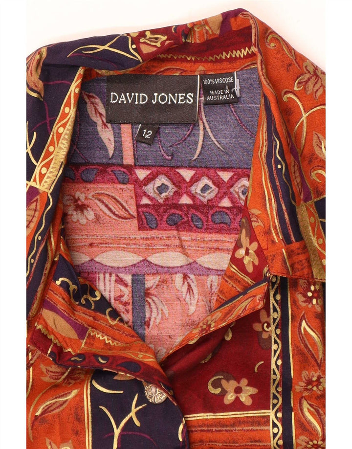 David Jones Ženska košulja bluza US 12 Velika višebojna patchwork viskoza