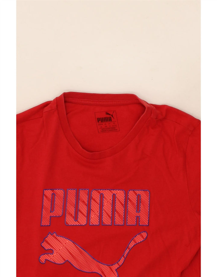 PUMA Boys Graphic T-Shirt Top 11-12 Years Red Vintage Puma and Second-Hand Puma from Messina Hembry 