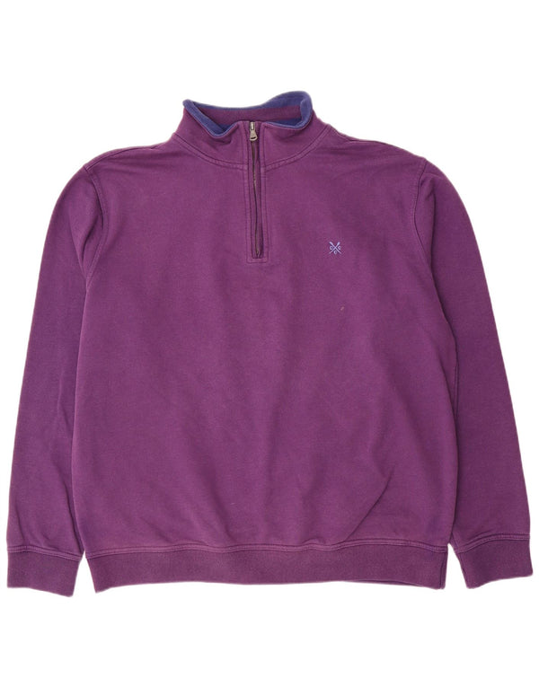 Crew Clothing Muška majica s izrezom s patentnim zatvaračem, 2XL ljubičasti pamuk