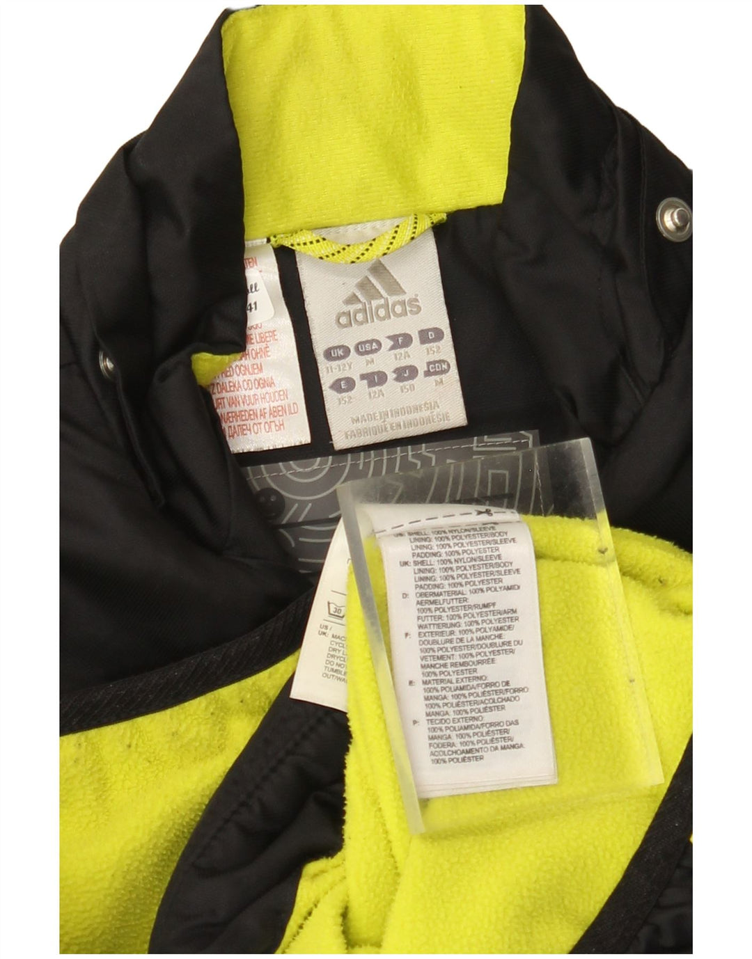 Gornja jakna od trenirke ADIDAS za dječake 11-12 godina, crni najlon u boji