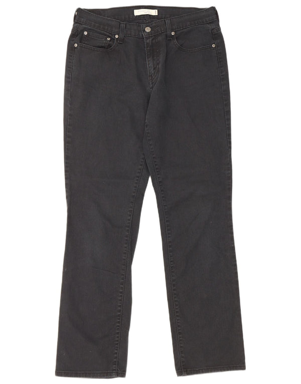 Levi's ženske 505 ravne traperice US 10 Large W32 L31 crni pamuk