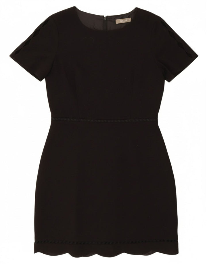 OASIS Womens Sheath Dress UK 12 Medium Black Polyester