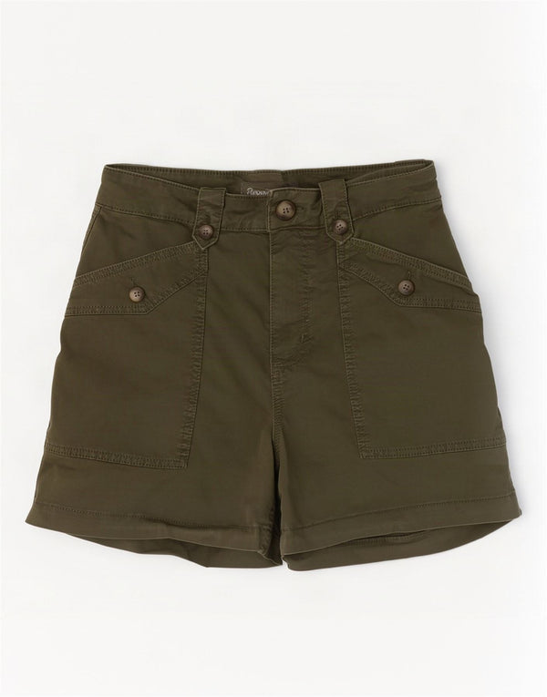 MINT VELVET Ženske chino kratke hlače visokog struka UK 10 male W28 kaki pamuk
