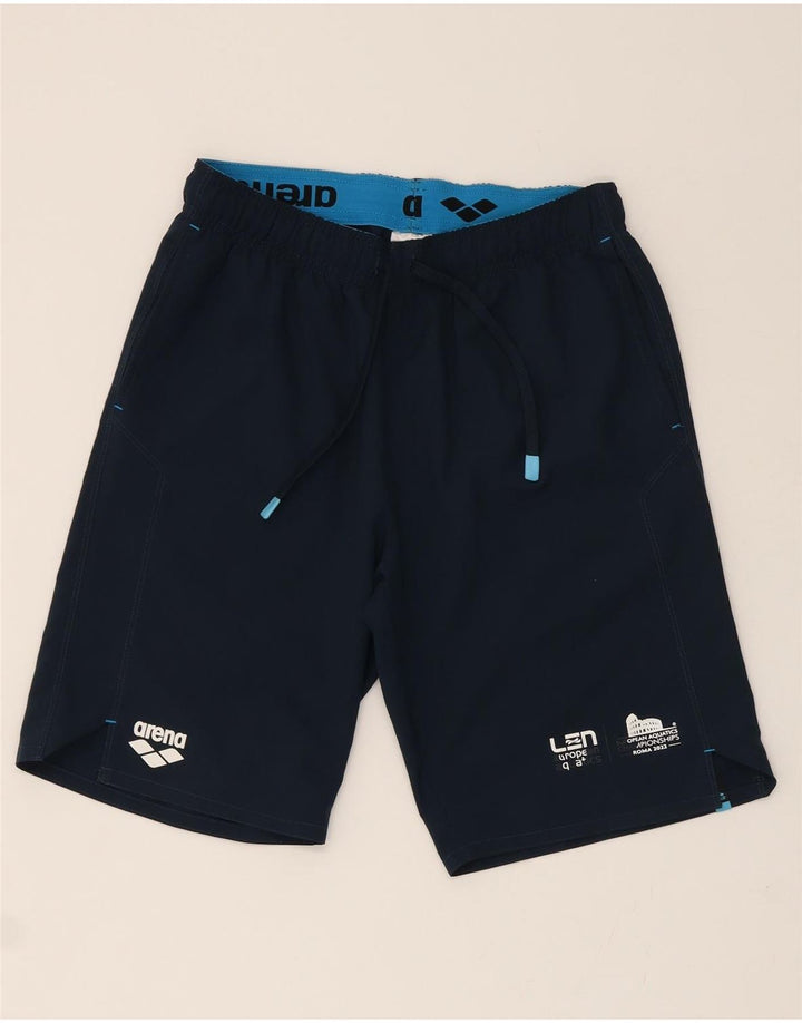 ARENA Mens Sport Shorts Medium  Navy Blue Polyester Vintage Arena and Second-Hand Arena from Messina Hembry 