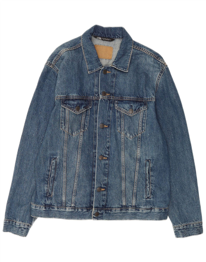 Zara muška traper jakna UK 40 Large Blue Cotton