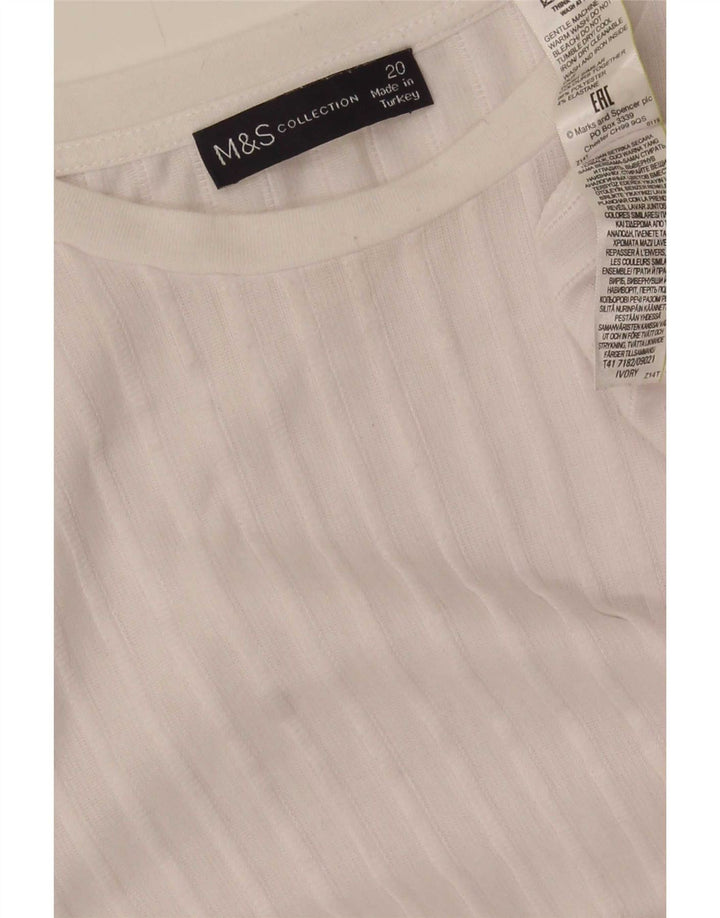 Marks & Spencer ženska prevelika majica dugih rukava UK 20 2XL bijeli poliester