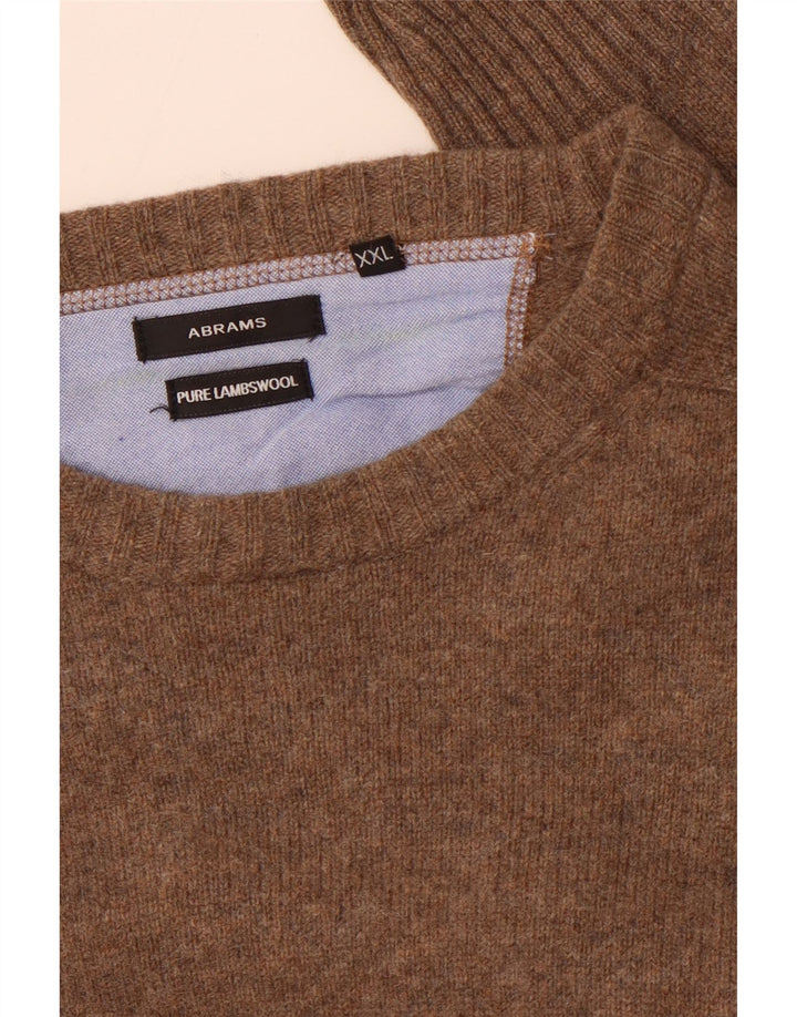 ABRAMS Muški džemper s okruglim izrezom 2XL smeđe janjeće vune