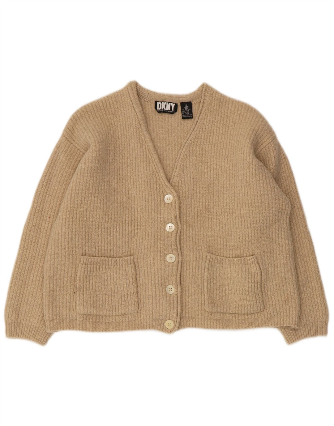 Dkny ženski prekomjerni džemper UK 10 Small Beige Wool