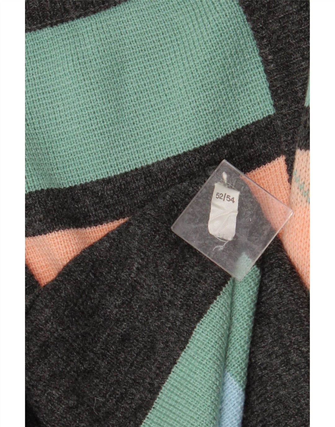 VINTAGE muški kardigan džemper IT 52/54 Veliki višebojni pošteni pulover