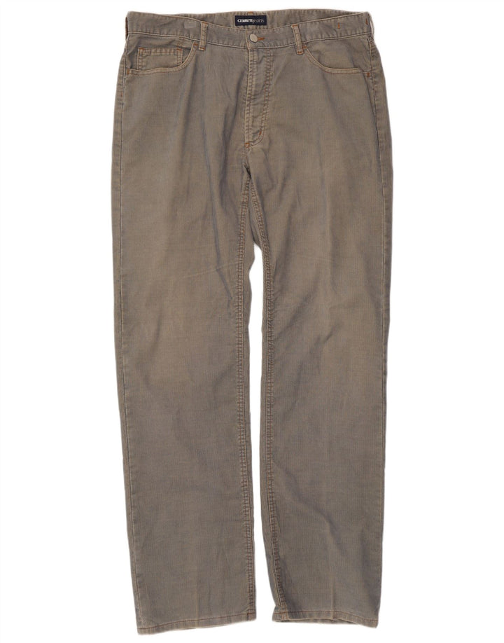 Cerruti muške ravne hlače od samta W38 L34 plavi poliester