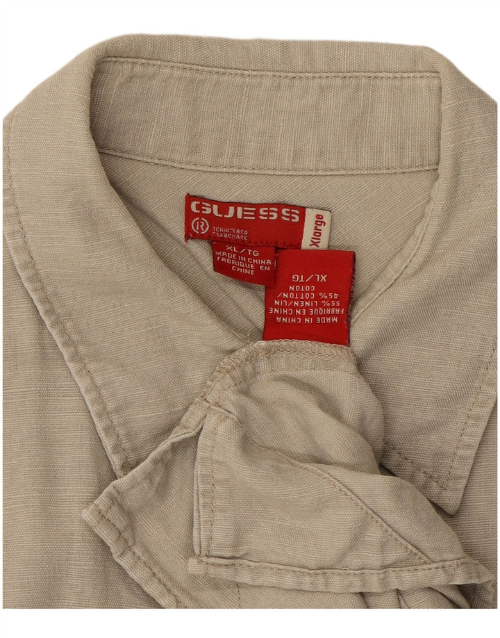 GUESS Muška košulja kratkih rukava XL bež platna