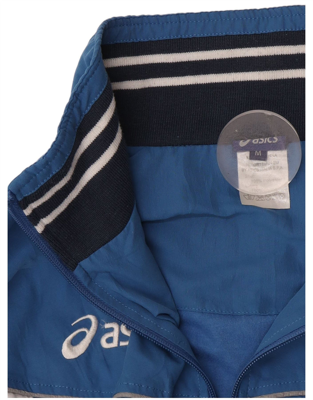 Asics muška grafička gornja jakna trenirke srednje plave boje od poliestera