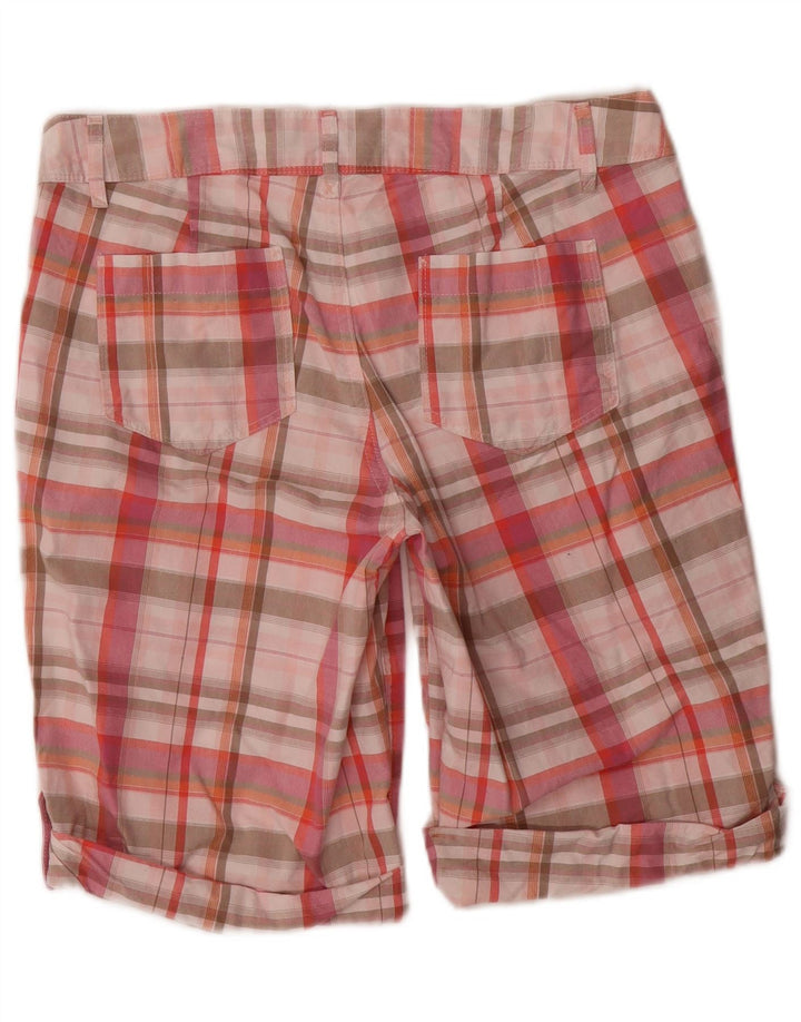 EDDIE BAUER Ženske chino kratke hlače US 6 srednje W32, ružičasti karirani pamuk