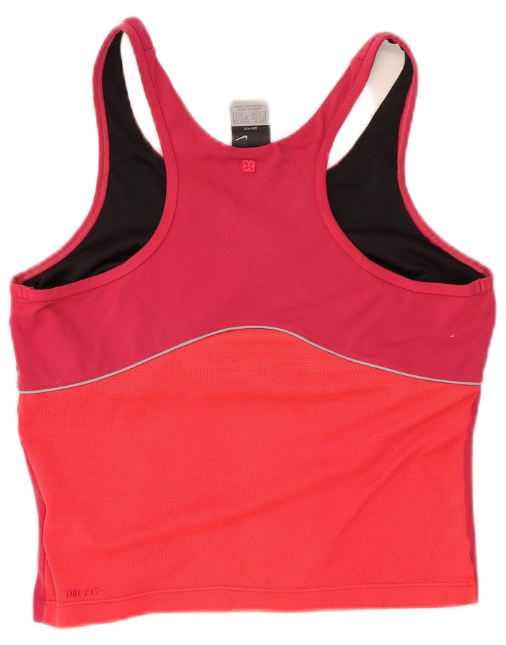 NIKE Ženska Dri Fit Crop Vest Top UK 16/18 XL Pink Colourblock