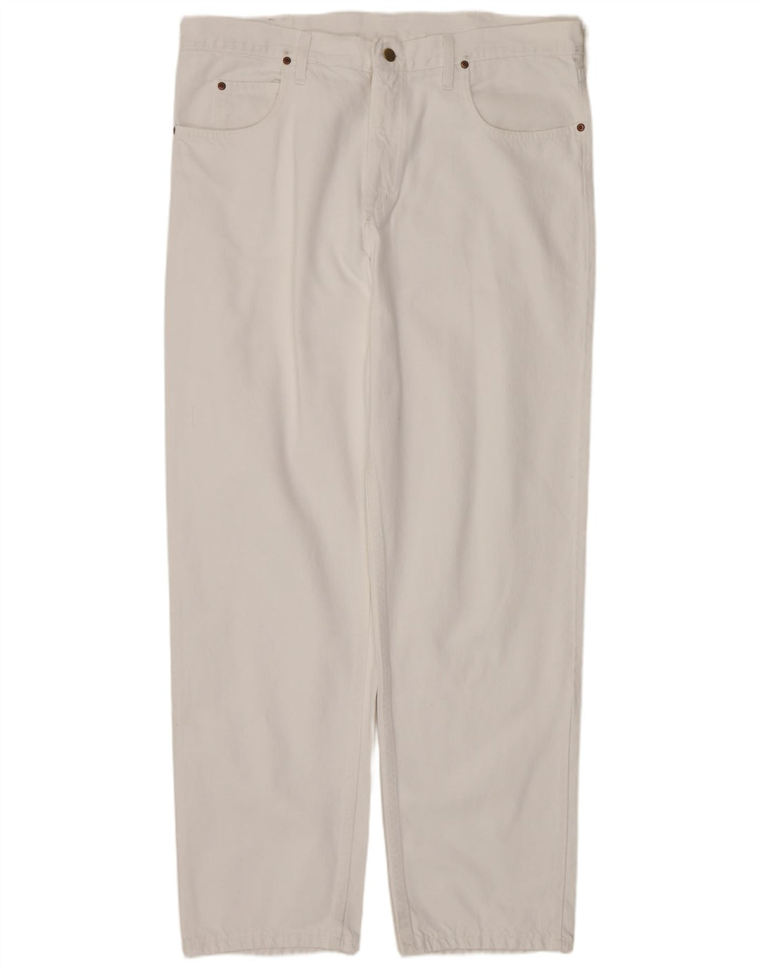 LEE Mens Kansas Straight Jeans W40 L34 Bijeli pamuk