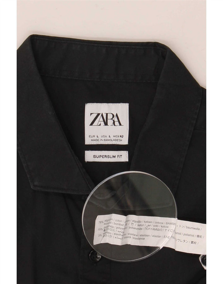 Zara muška super uska majica velike crne pamučne boje